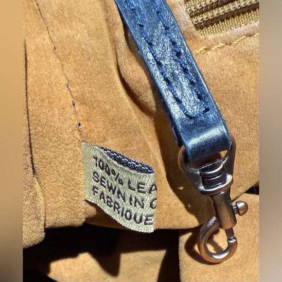 ‼️SOLD OUT‼️‼️Patricia Nash Vintage ‘Kimono’ Tote Bag with Navy Leather Trim - Picture 9 of 13